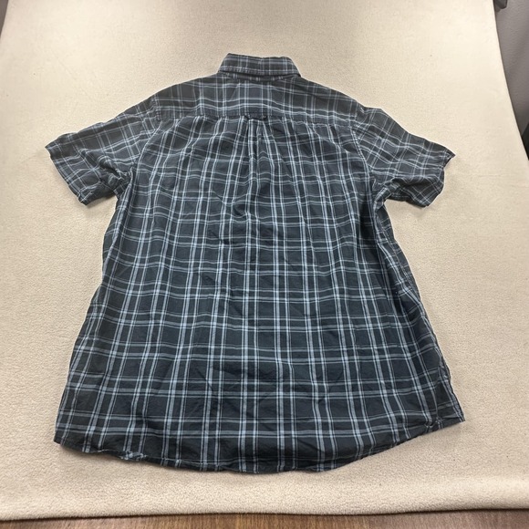 Fjallraven Ovik Lite Shirt Mens Large Blue Plaid Short Sleeve Button Up Outdoor - Picture 2 of 11